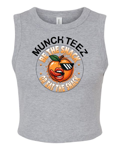 Peach Munch Womens Micro Rib Muscle Crop Tank