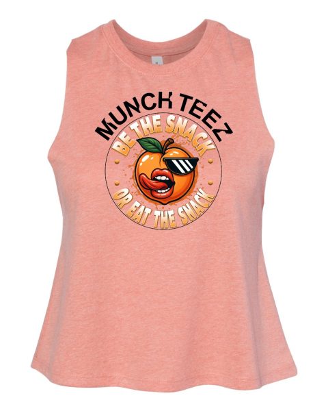 Peach Munch Womens Racerback Cropped Tank