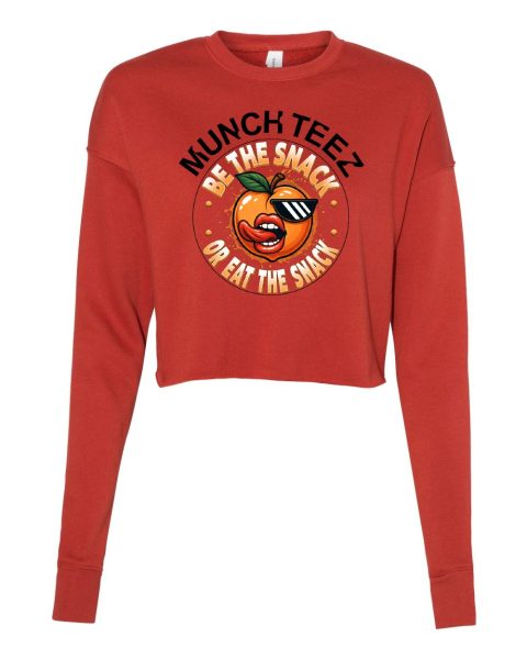 Peach Munch Womens Cropped Crewneck Sweatshirt