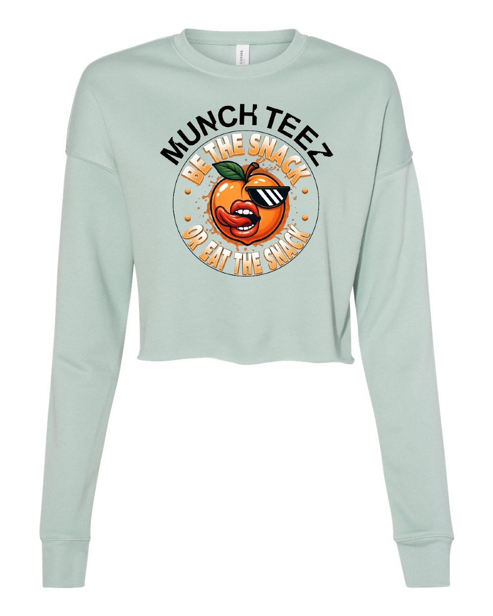 Peach Munch Womens Cropped Crewneck Sweatshirt - Image 4