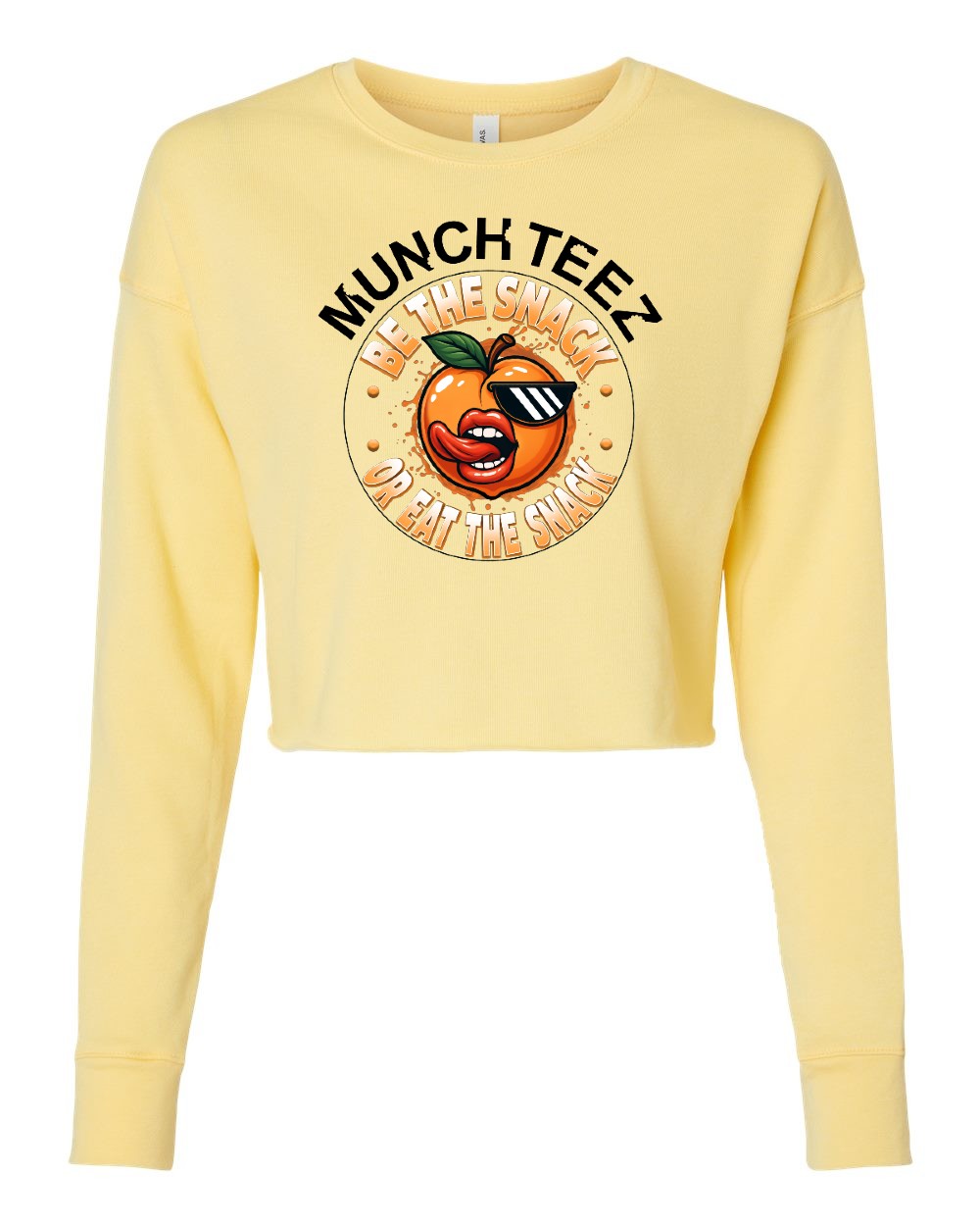 Peach Munch Womens Cropped Crewneck Sweatshirt - Image 6
