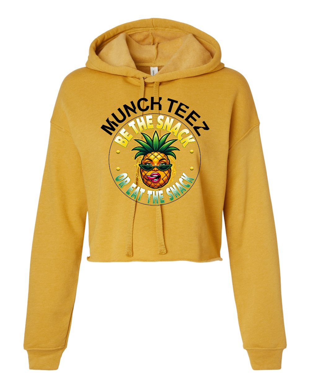 Pineapple Munch Womens Cropped Fleece Hoodie - Image 3