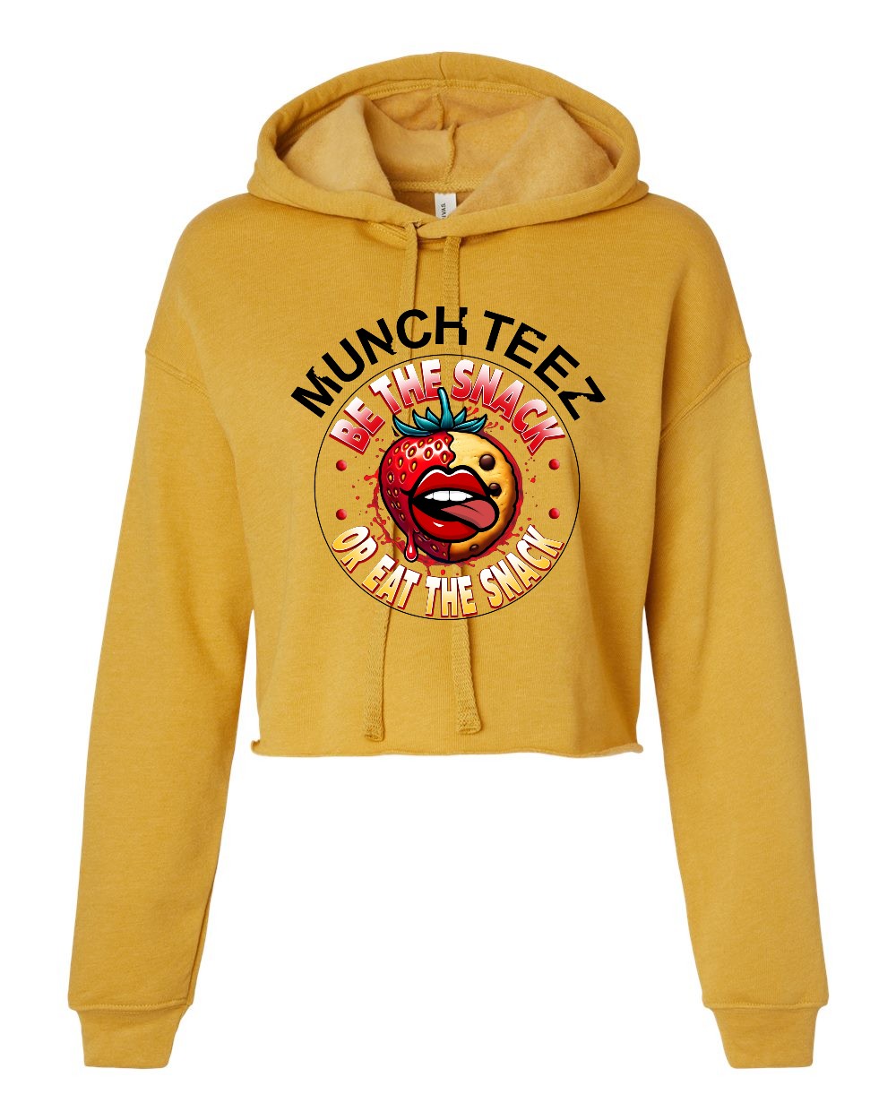 Strawberry Cookie Munch Womens Cropped Fleece Hoodie - Image 7