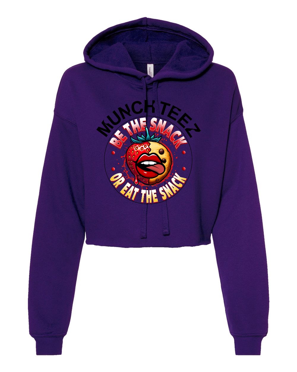 Strawberry Cookie Munch Womens Cropped Fleece Hoodie - Image 6