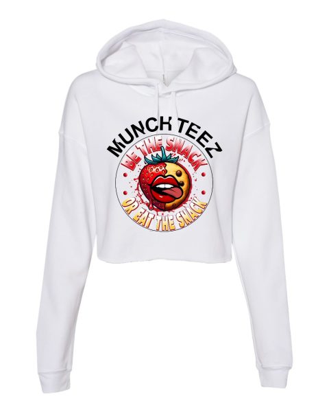 Strawberry Cookie Munch Womens Cropped Fleece Hoodie