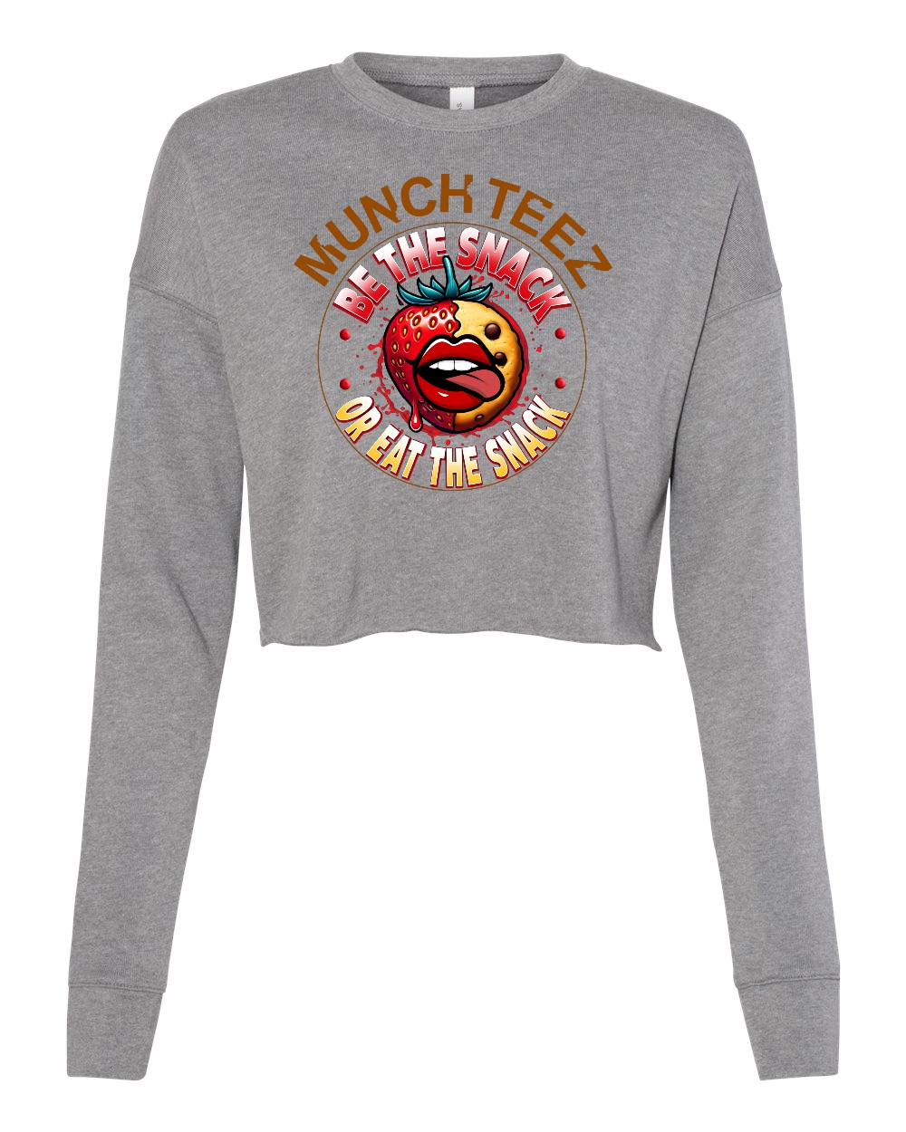 Strawberry Cookie Munch Womens Cropped Sweatshirt - Image 7