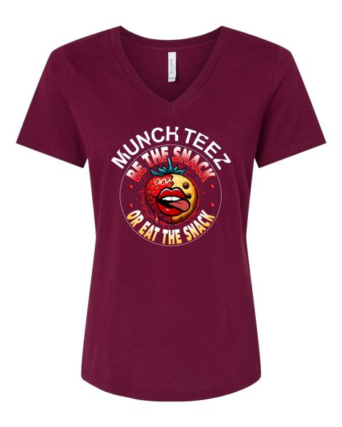 Strawberry Cookie Munch Womens Relaxed Jersey V Neck