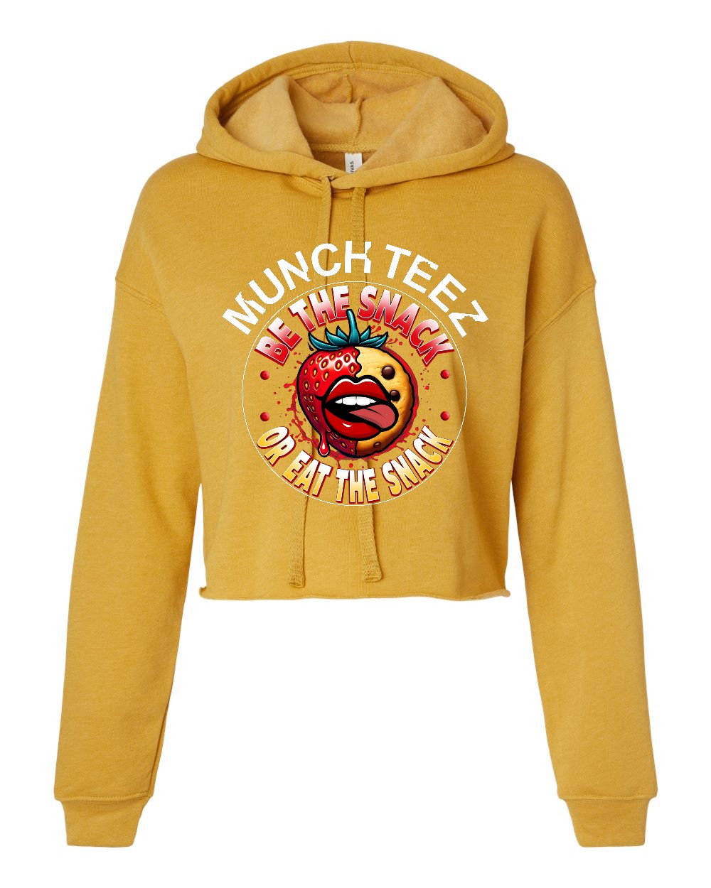 Strawberry Cookie Munch Womens Cropped Fleece Hoodie - Image 4