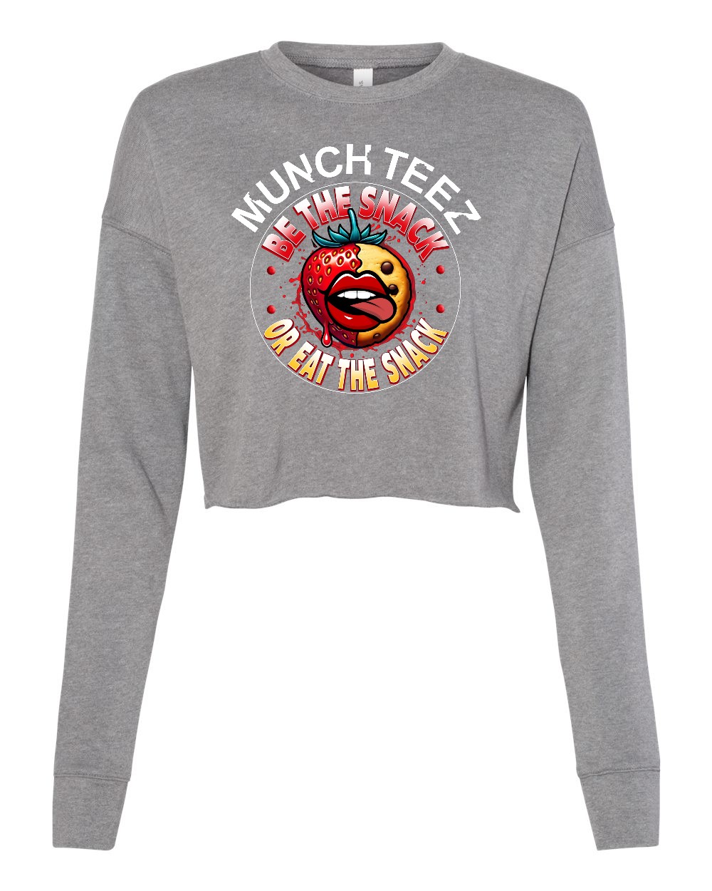 Strawberry Cookie Munch Womens Cropped Sweatshirt - Image 12