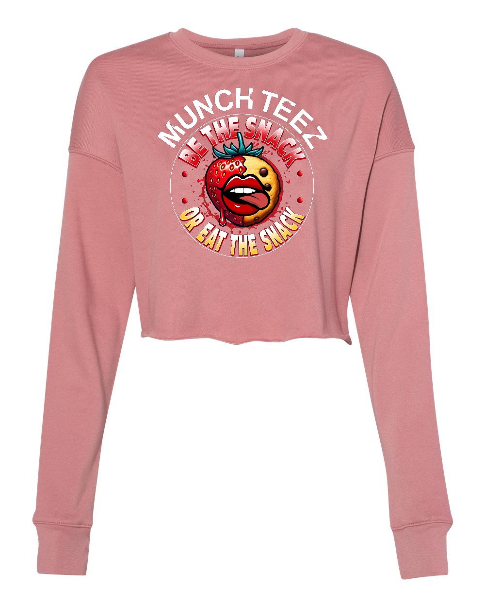 Strawberry Cookie Munch Womens Cropped Sweatshirt - Image 14