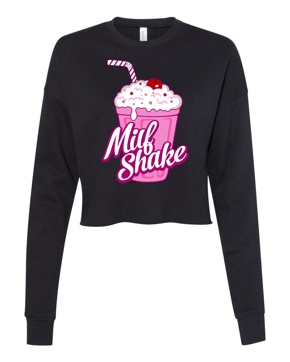 Milf Shake Cropped Crewneck Fleece Sweatshirt - Image 4