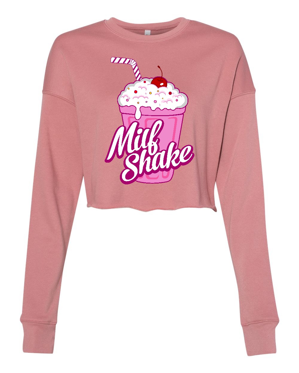 Milf Shake Cropped Crewneck Fleece Sweatshirt - Image 5